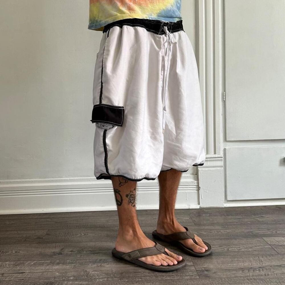 Y2K Vintage Baggy Long White Swim Trunks Board Shorts Swim Suit